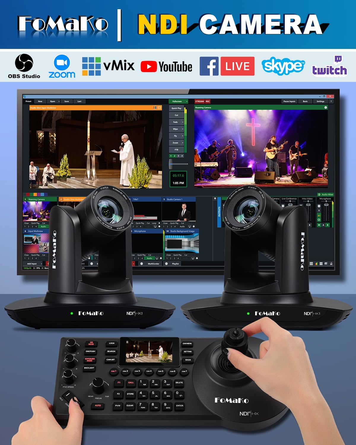 Amazon.com : FoMaKo NDI Camera, Support NDI 6 & NDI HX3, AI Auto